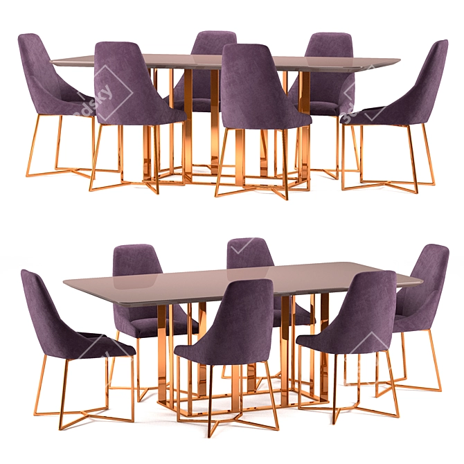 Amadeus Table and Chair Set 3D model image 1