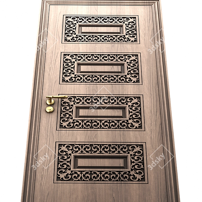  Baroque Style Classic Door 3D model image 2