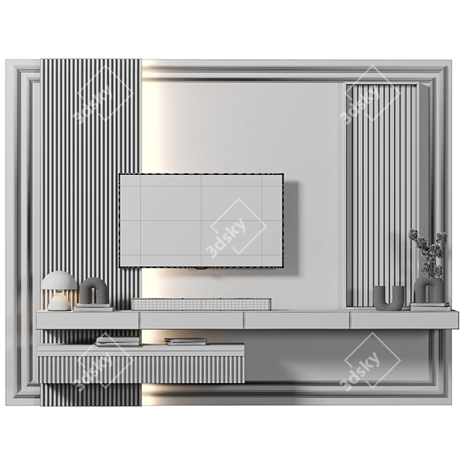 Versatile Modular TV Wall System 3D model image 4