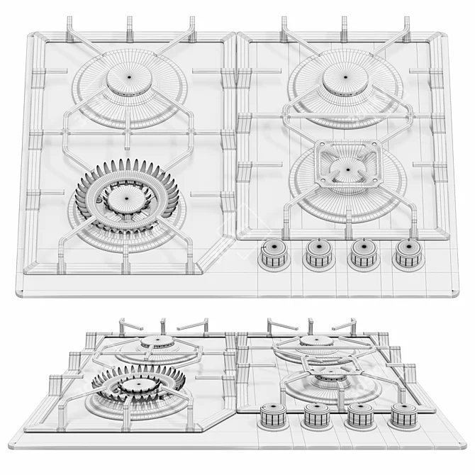 Gefest Glass Cooking Surfaces 3D model image 3