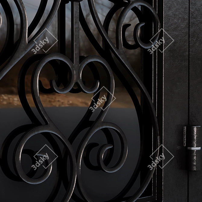 Classic Iron Balustrade Door Kit 3D model image 3