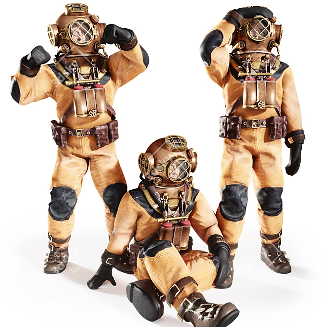 Antique Diver 3D Model Figurine 3D model image 2