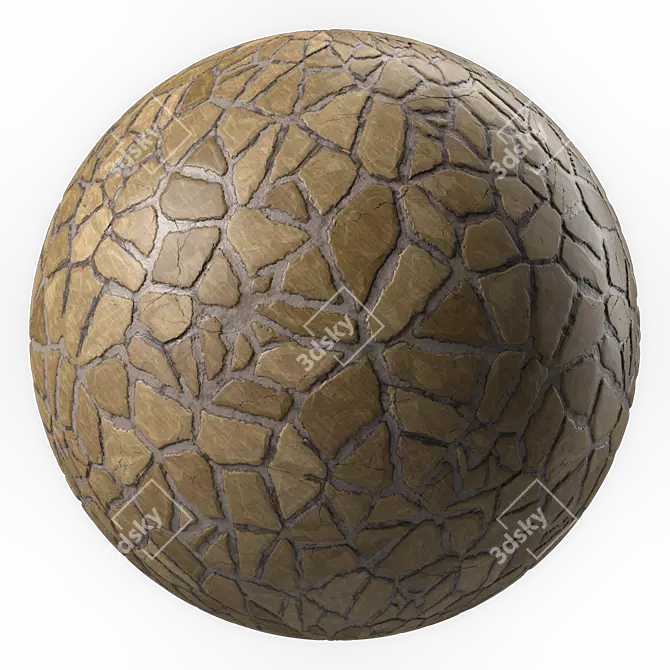 Artisan Decorative Rock Wall Texture 3D model image 2