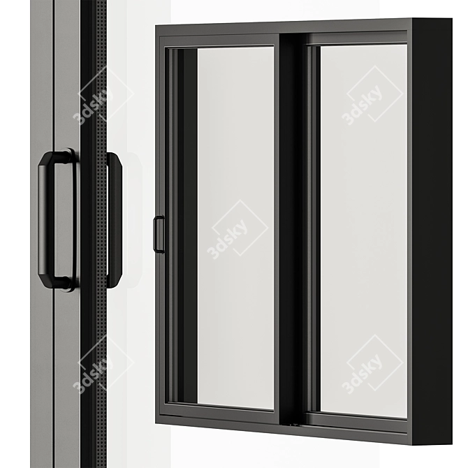 Metal Sliding Windows Set 30 3D model image 2