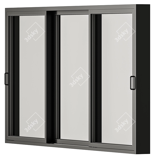 Metal Sliding Windows Set 30 3D model image 3