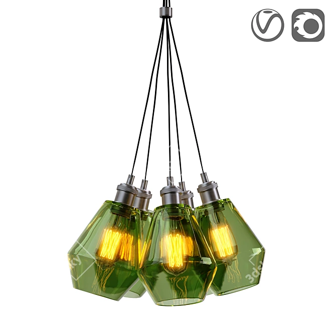 Customizable Genesis Pendant Light 3D model image 1