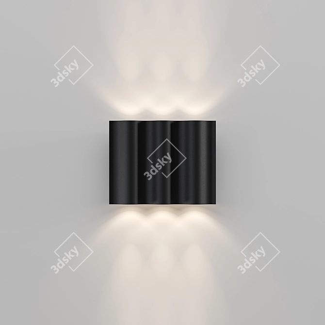 Wave Pattern LED Outdoor Wall Light 3D model image 2