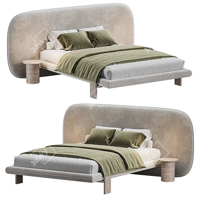 Modern Wabi Bed Collection 3D model image 6