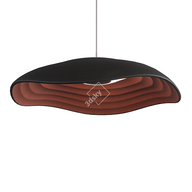 Organic Wave Design Downward Lamp 3D model image 3