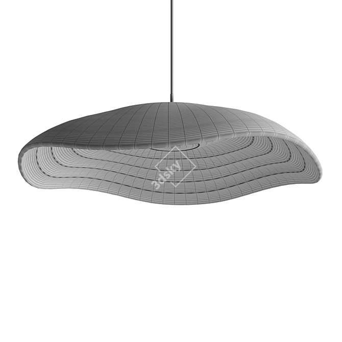 Organic Wave Design Downward Lamp 3D model image 4