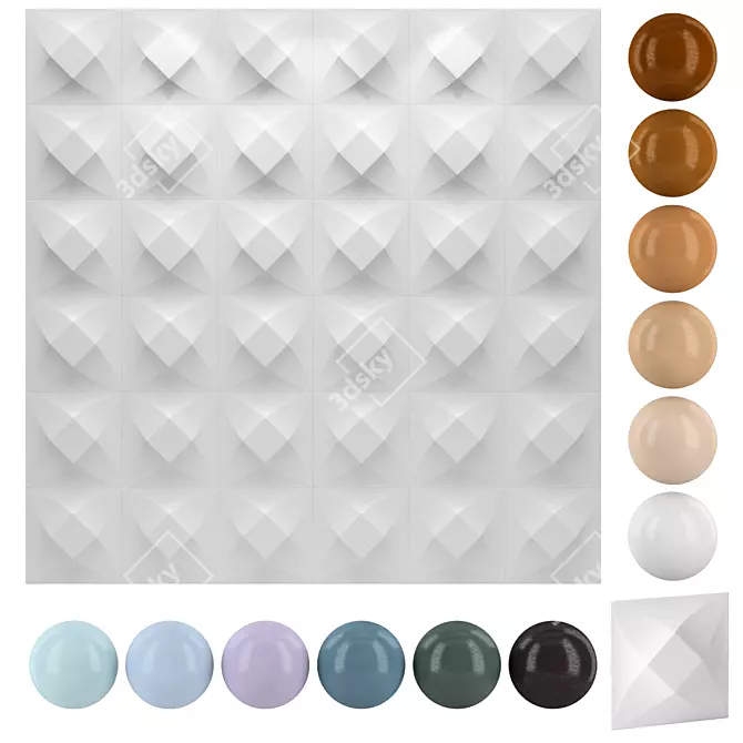 Modern 3D Wall Panel Design 3D model image 1