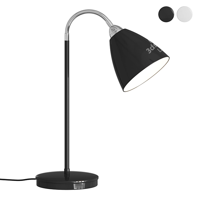 Flexible Black Metal Table Lamp 3D model image 1