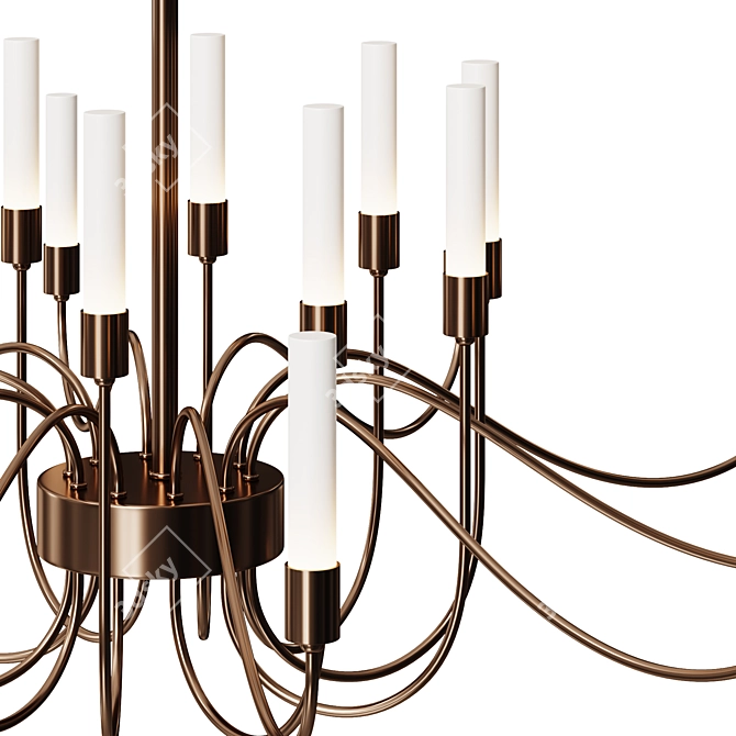  Industrial Elegance Chandelier Brown 3D model image 2