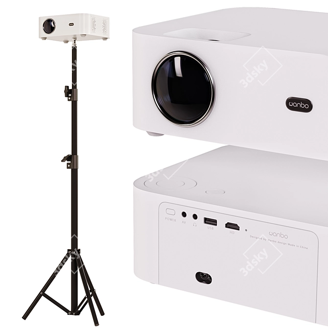  Xiaomi Wanbo Projector Bundle 3D model image 2