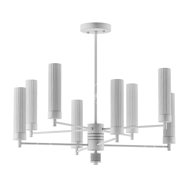 Modern 8-Light Black Chrome Chandelier 3D model image 3