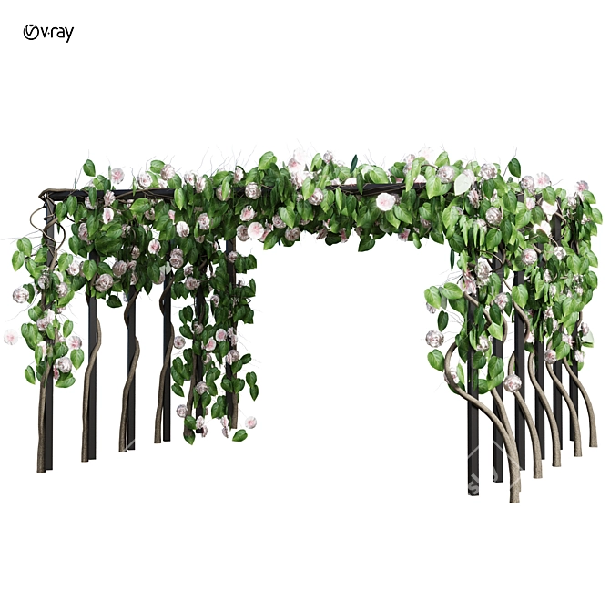 Vray Rose Arch Scene 2015 3D model image 2