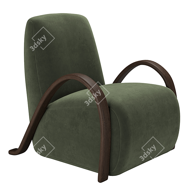 Stylish Buur Lounge Chair 3D model image 2