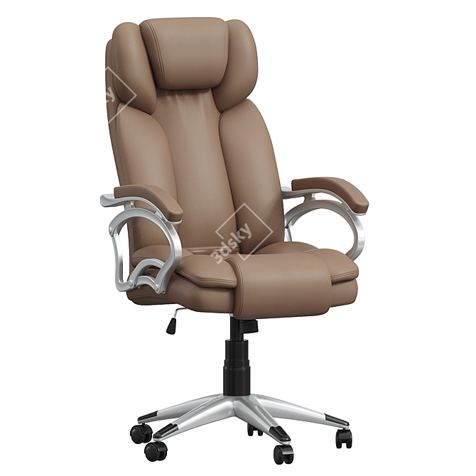 Elegant Caramel Brown Executive Office Chair 3D model image 1