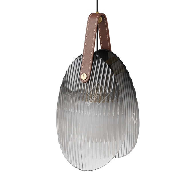  Conch Glass Pendant Leather Lamp 3D model image 2