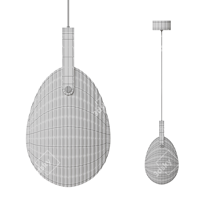  Conch Glass Pendant Leather Lamp 3D model image 4