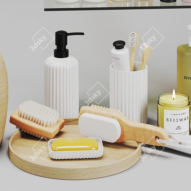 Modern Bathroom Accessories Set Vray 3D model image 4