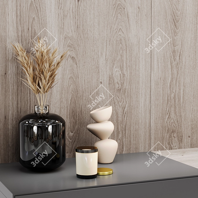 Modern Entryway Set with Decorative Items 3D model image 2