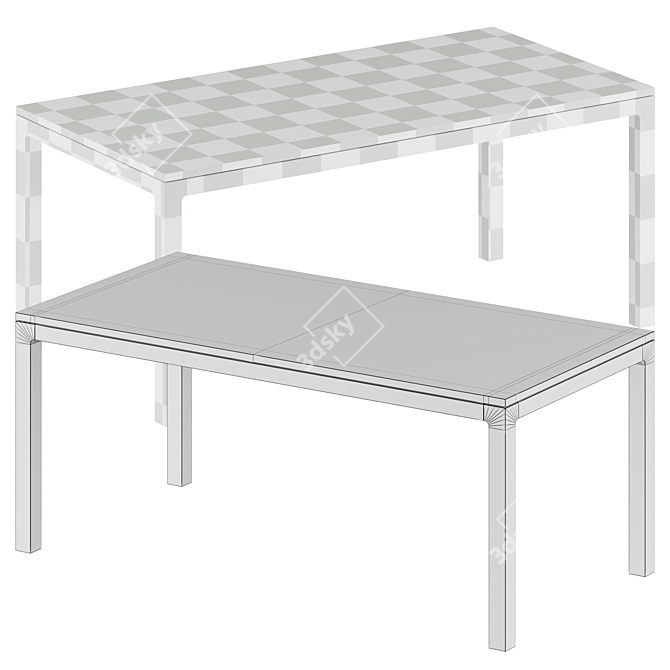 Title: Bare Elegance Table 3D model image 3