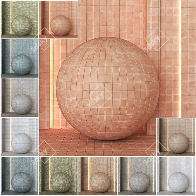 12-Color Raku Ceramic Collection 3D model image 1