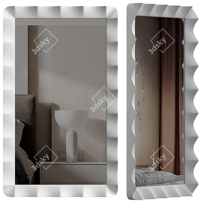 Multimaterial Wall Mirror Décor 3D model image 4