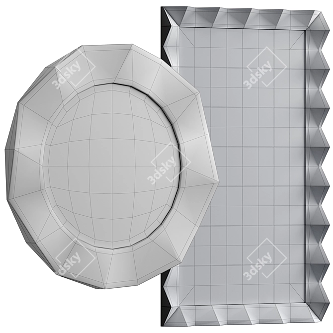 Multimaterial Wall Mirror Décor 3D model image 5