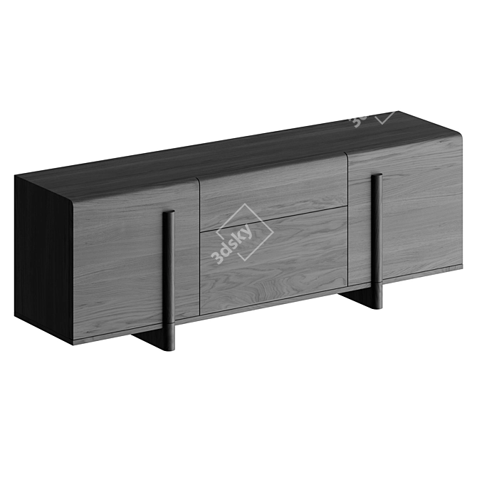 Minimalist Geometric Sideboard 3D model image 2