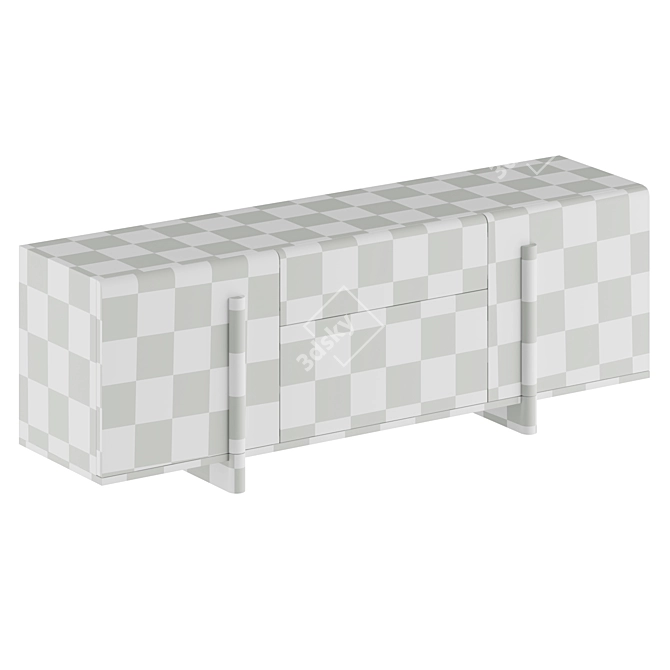 Minimalist Geometric Sideboard 3D model image 3