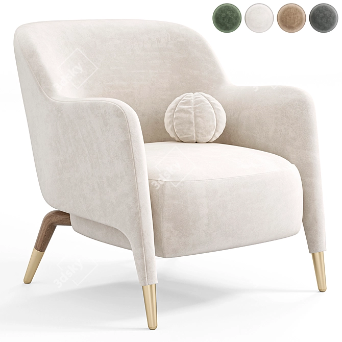 Elegant D.151.4 Armchair Design 3D model image 1