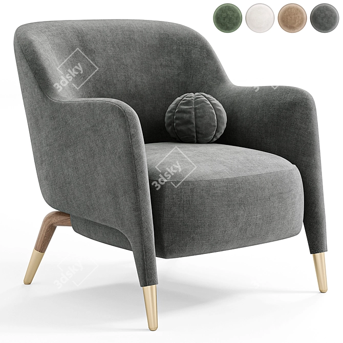 Elegant D.151.4 Armchair Design 3D model image 3