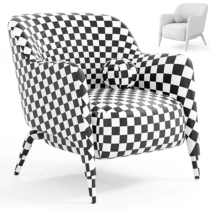 Elegant D.151.4 Armchair Design 3D model image 6