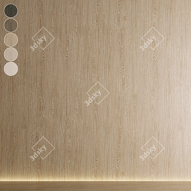 Oak Wood Seamless Texture Bundle 3D model image 1