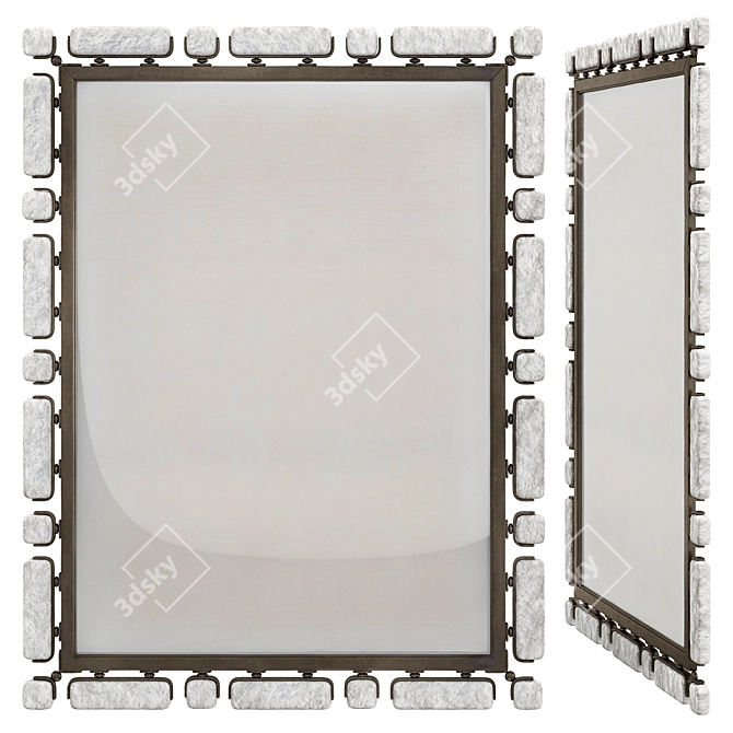 Bronze and Plaster Resin Mirror 3D model image 1