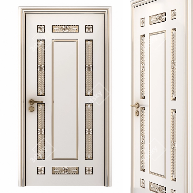 Baroque Style Classic Doors 3D model image 1