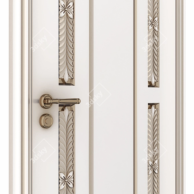 Baroque Style Classic Doors 3D model image 2