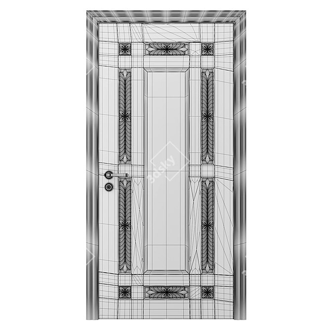 Baroque Style Classic Doors 3D model image 3