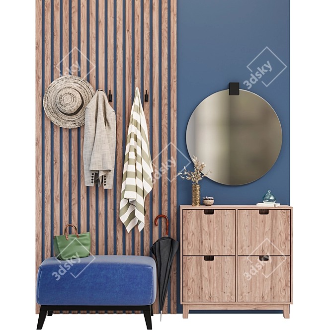 Modern Hallway Set with Decor Items 3D model image 4