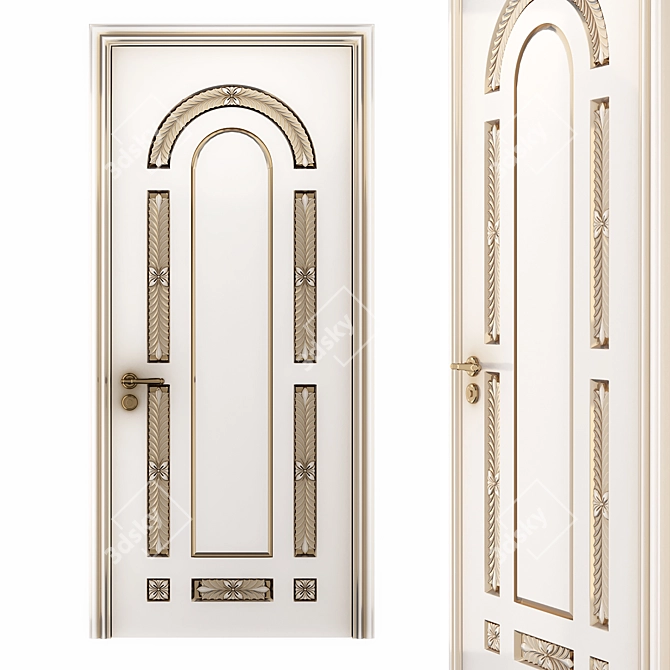 Baroque Style Classic Door 3D model image 1