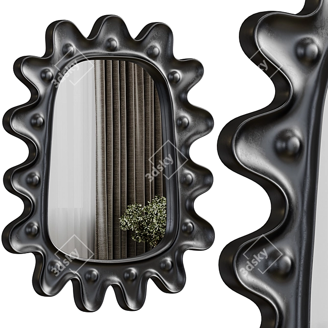 Modern Lukas Mirror: Plaster & Metal 3D model image 3