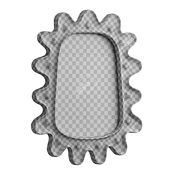 Modern Lukas Mirror: Plaster & Metal 3D model image 5