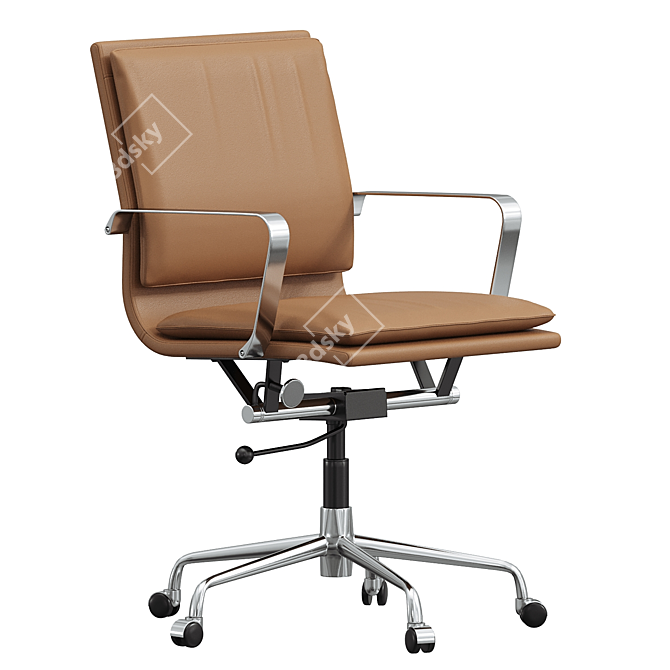 Elegant Padded Office Chair 3D model image 1