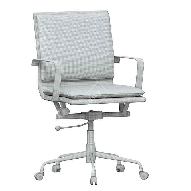 Elegant Padded Office Chair 3D model image 4