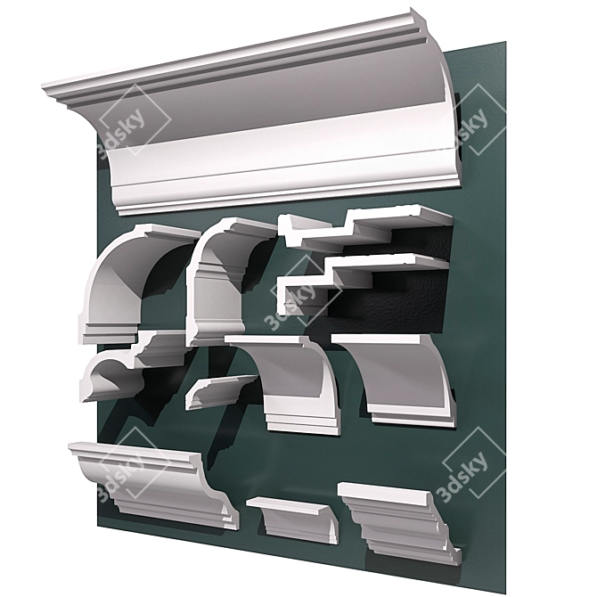 Decorative Polystyrene Cornices 3D model image 1