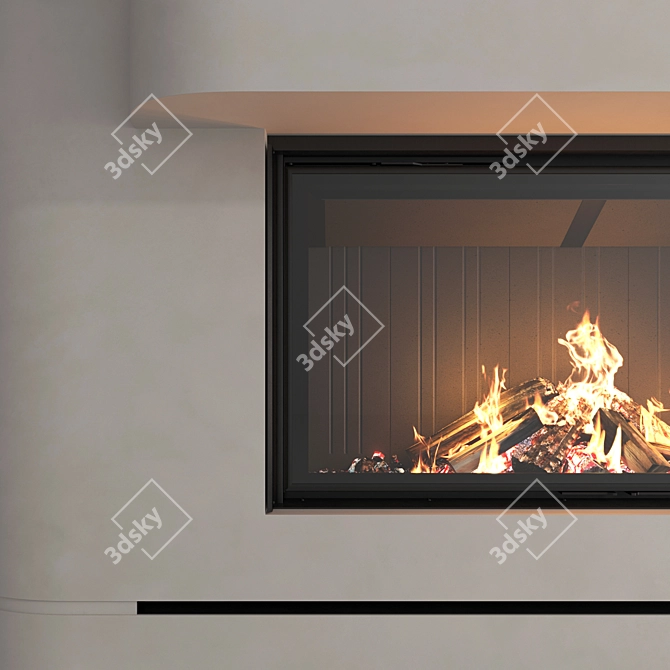 Luxury Fireplace Wall Set 56 3D model image 3