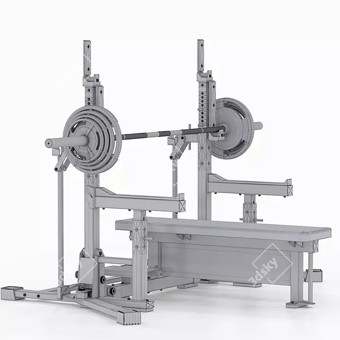 ATX Powerlifting Combo Rack Set 3D model image 6