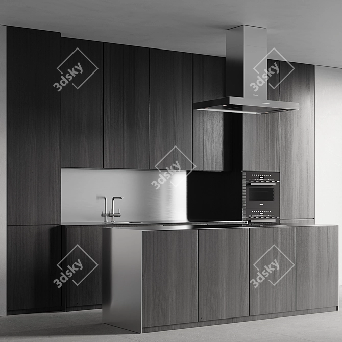  Modern Kitchen Design 3D Model 3D model image 1